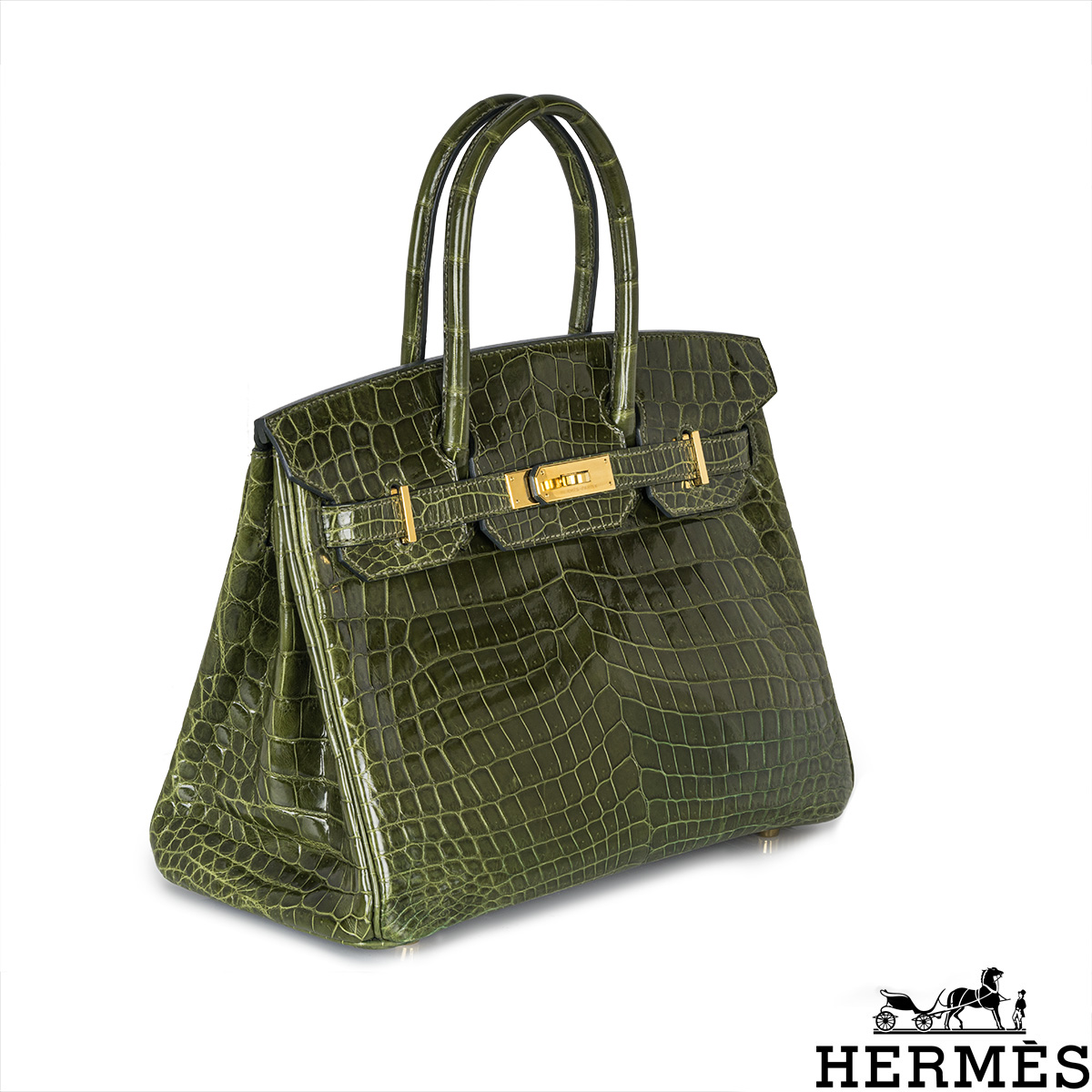 Perfect Hermes Birkin 30cm 6O Vert Cypres imported Niloticus full handmade  - lushenticbags